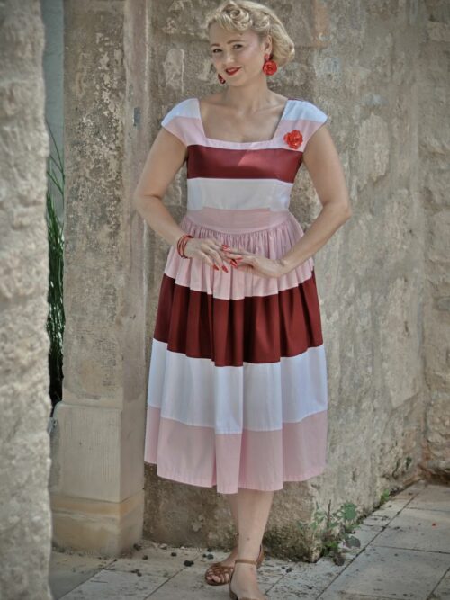 Kleid Martha Blockstreifen rosa